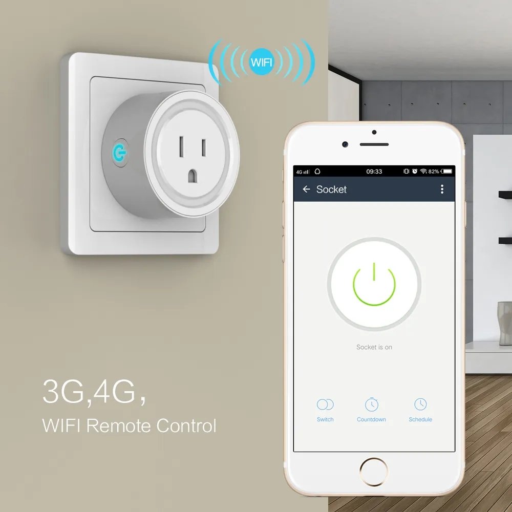 Smart Plug 2022 Hot Sale Wifi Outlet Smart Adapter Alexa Remote Control