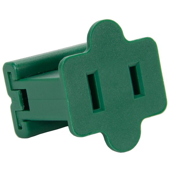 UL 125v White Green Black Female Inline Vampire Plug for C7 C9 Lights