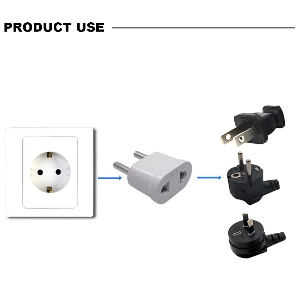 4.8mm Euro plug to usa socket conversion plug adapter us to eu converter