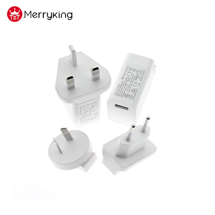 interchangeable plug Singal Dual USB port wall charger 5V 2A 2.4A 2.5A switching power supply adapter