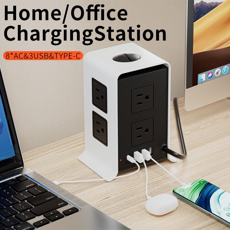 Direct Selling 8 way+4 USB Ports Multi Plug Us Socket Multi Socket Travel Plug Extention Cord Sockets