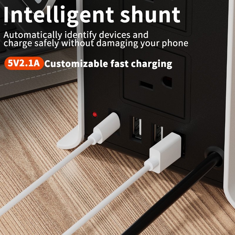 Direct Selling 8 way+4 USB Ports Multi Plug Us Socket Multi Socket Travel Plug Extention Cord Sockets