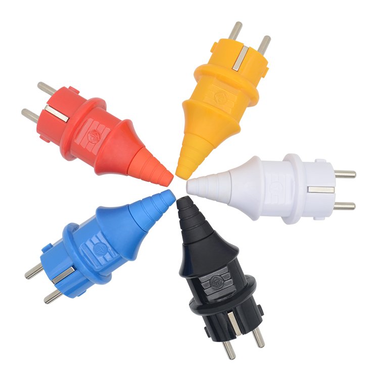 Schuko electrical plug French ac plug 16A rewireable waterproof plug IP44 YD-002P