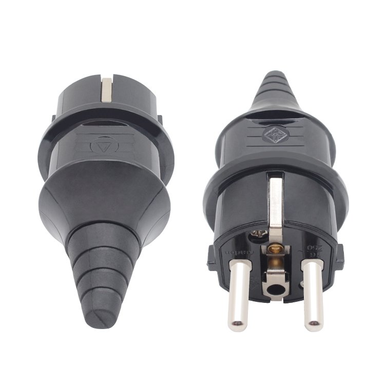 Schuko electrical plug French ac plug 16A rewireable waterproof plug IP44 YD-002P