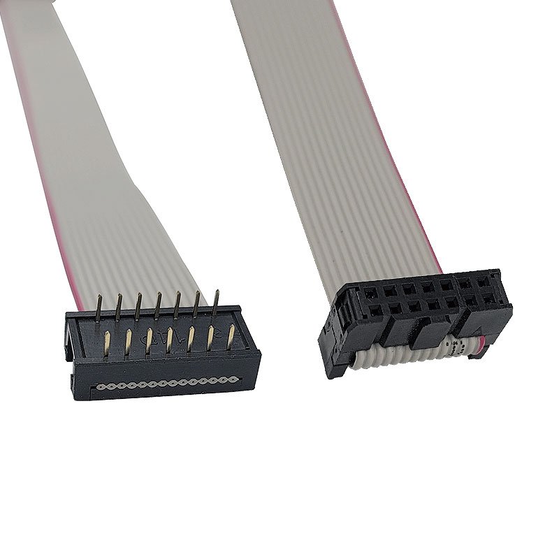 idc dip plug connector flat 2.54 mm pitch ribbon cable female and male 14pin