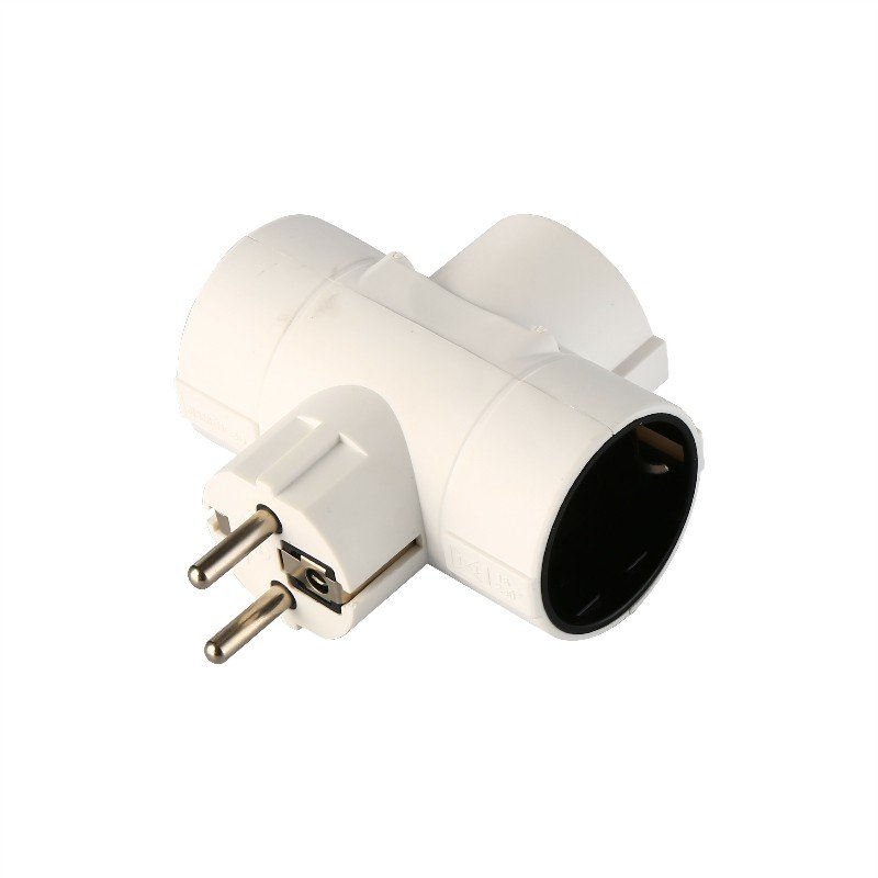 Russia EU power Adapter Socket, triple 1 to 3 Way conversion Plug, T-shaped tee joint adaptor