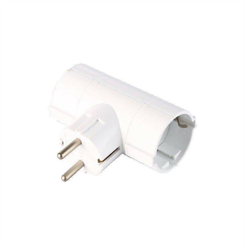 Russia EU power Adapter Socket, triple 1 to 3 Way conversion Plug, T-shaped tee joint adaptor