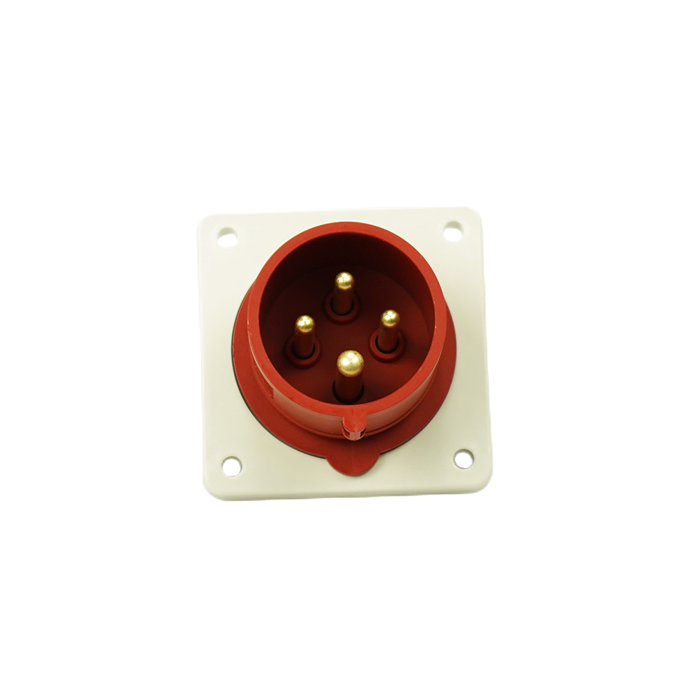 Panel mounted IP44 CEE plug 5 pin