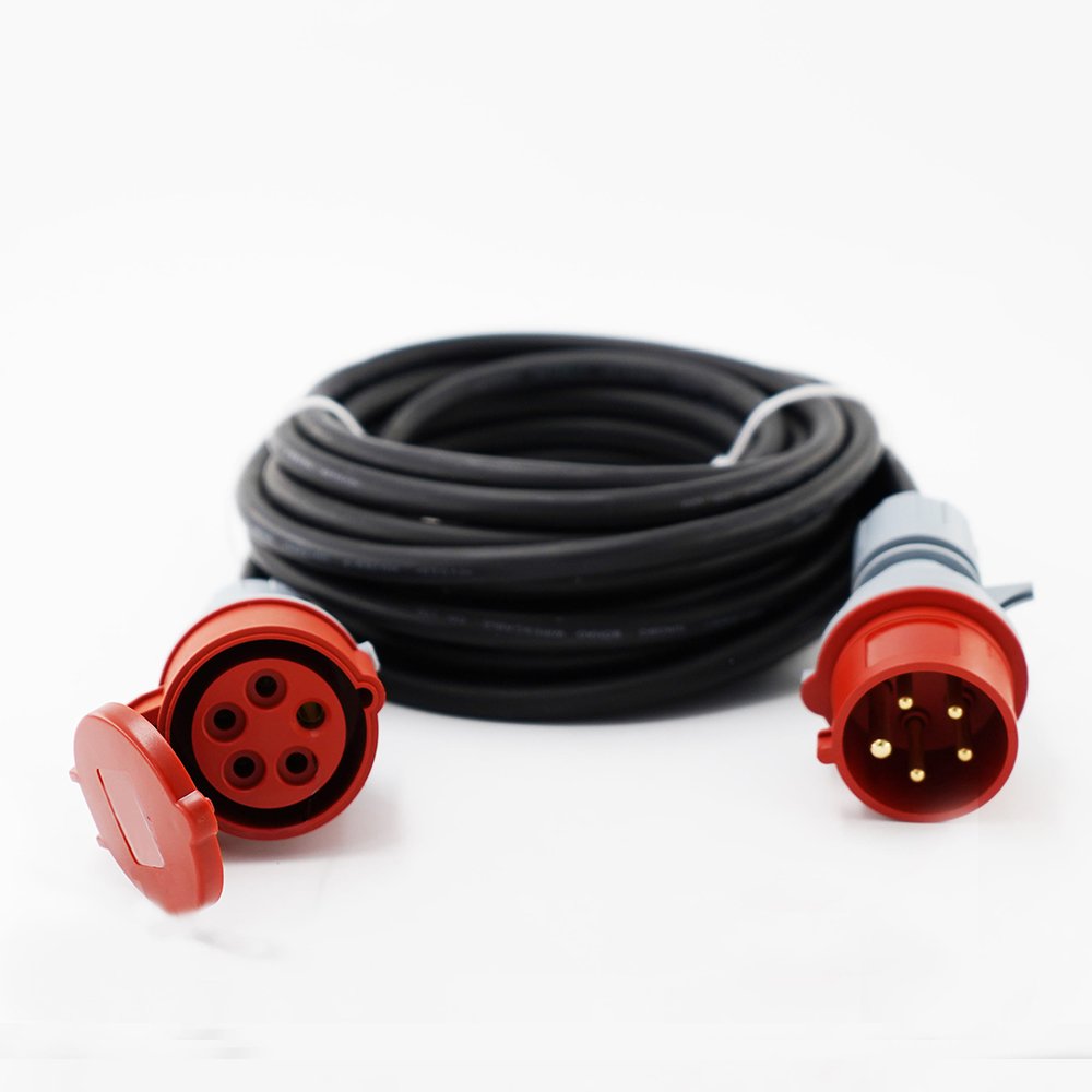 Panel mounted IP44 CEE plug 5 pin