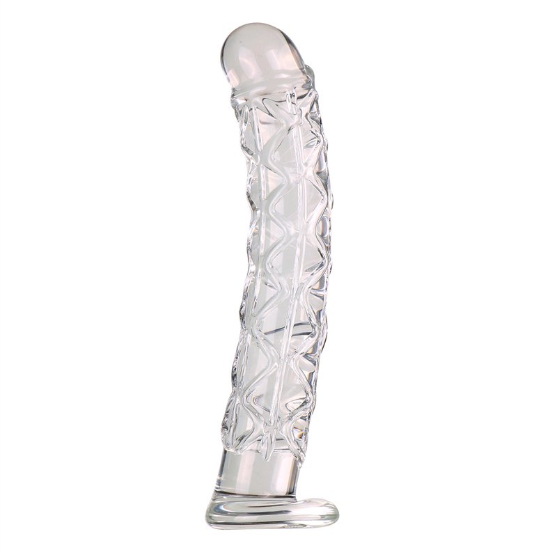 Wholesale Curved Dildo Wand Vaginal Anal Butt Plug Penis G Spot Sex Toys Glass Dildo For Women Male Anal Toys