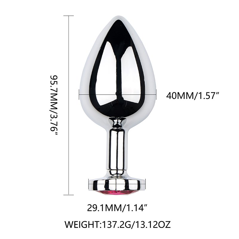 3 Sizes Heart Shape Aluminum Anal Plug Expander Erotic Butt Plug Toy