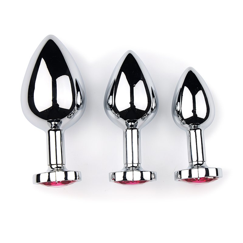 3 Sizes Heart Shape Aluminum Anal Plug Expander Erotic Butt Plug Toy