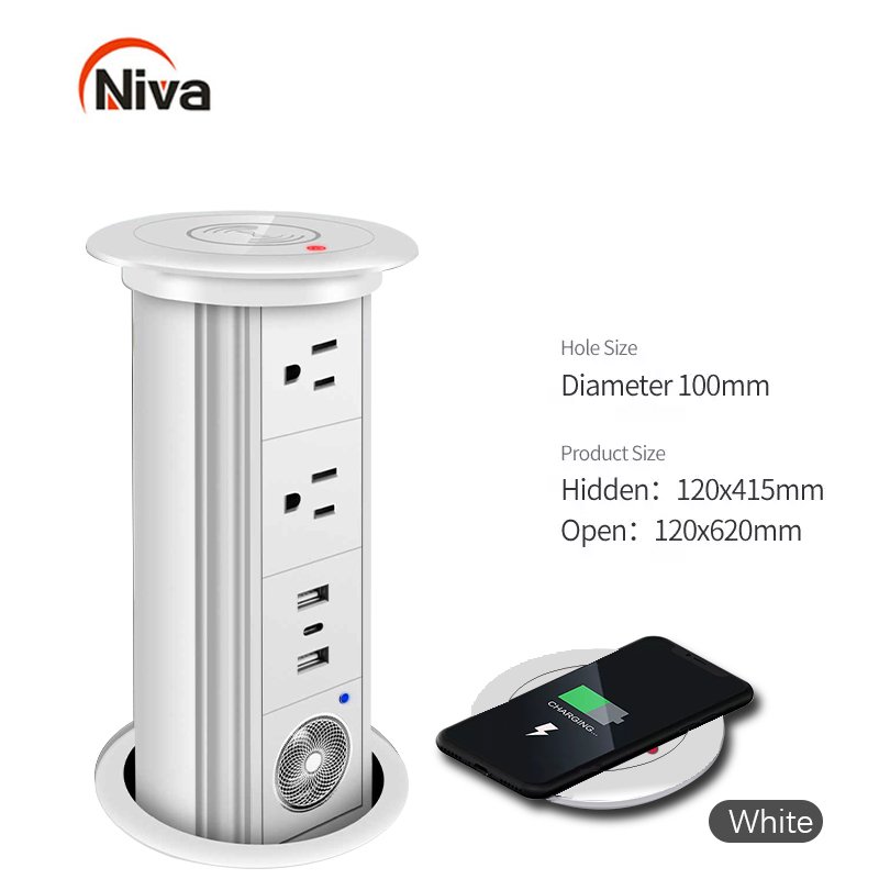 multi plug extension socket adapter with 2 usb of pop up socket for black