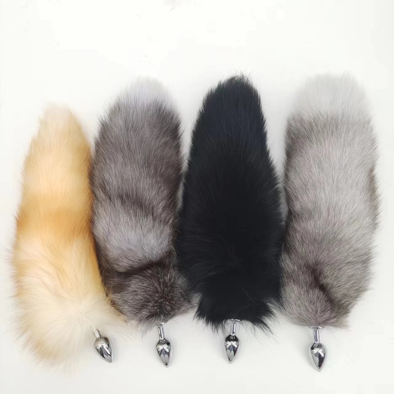 2023Wholesale Real Fox tail 35-40cm fluffy animal hair anal plug tail sex products for men and women