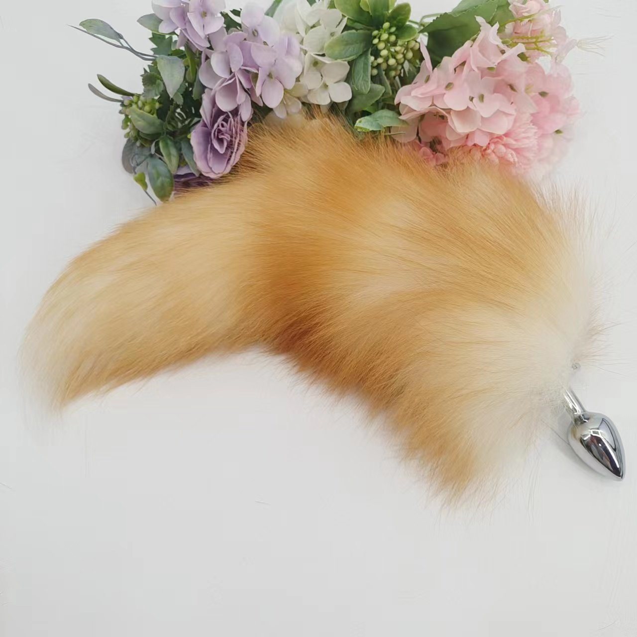 2023Wholesale Real Fox tail 35-40cm fluffy animal hair anal plug tail sex products for men and women