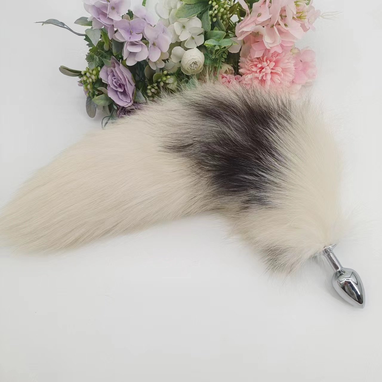 2023Wholesale Real Fox tail 35-40cm fluffy animal hair anal plug tail sex products for men and women