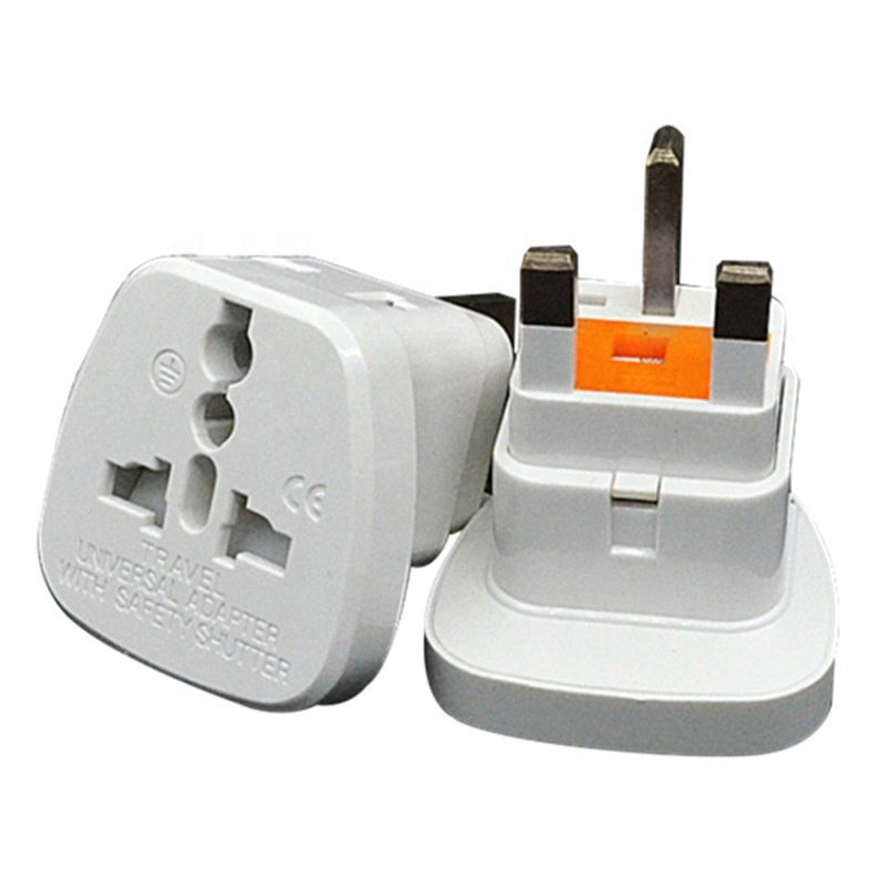 Universal 3 Pin UK Tourist Travel Adaptor US AU EU France Germany Japan World to UK with 13A Fuse Plug Converter
