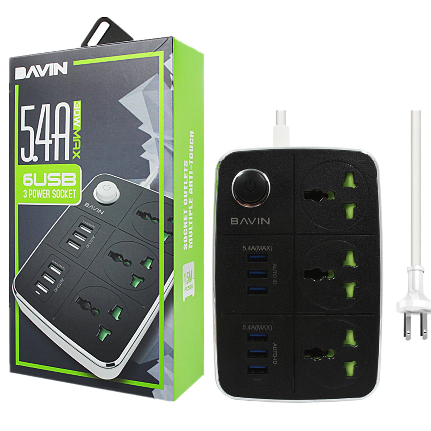 BAVIN Extension Plugs Wall Socket Custom PC588 Fast Charging PD Portable Laptop Desktop Mobile Cell Phone Electric Power Socket