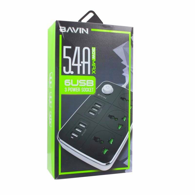 BAVIN Extension Plugs Wall Socket Custom PC588 Fast Charging PD Portable Laptop Desktop Mobile Cell Phone Electric Power Socket