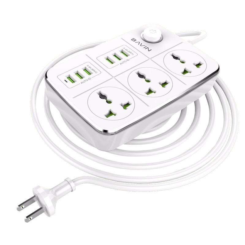 BAVIN Extension Plugs Wall Socket Custom PC588 Fast Charging PD Portable Laptop Desktop Mobile Cell Phone Electric Power Socket