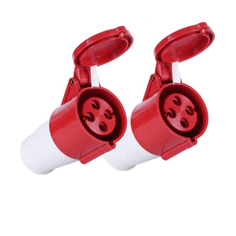 3 Phase 400V Male Female Plug Socket Industrial 32A 4 Pin Cable Power Connector 3P+PE
