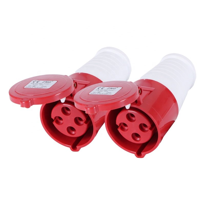 3 Phase 400V Male Female Plug Socket Industrial 32A 4 Pin Cable Power Connector 3P+PE