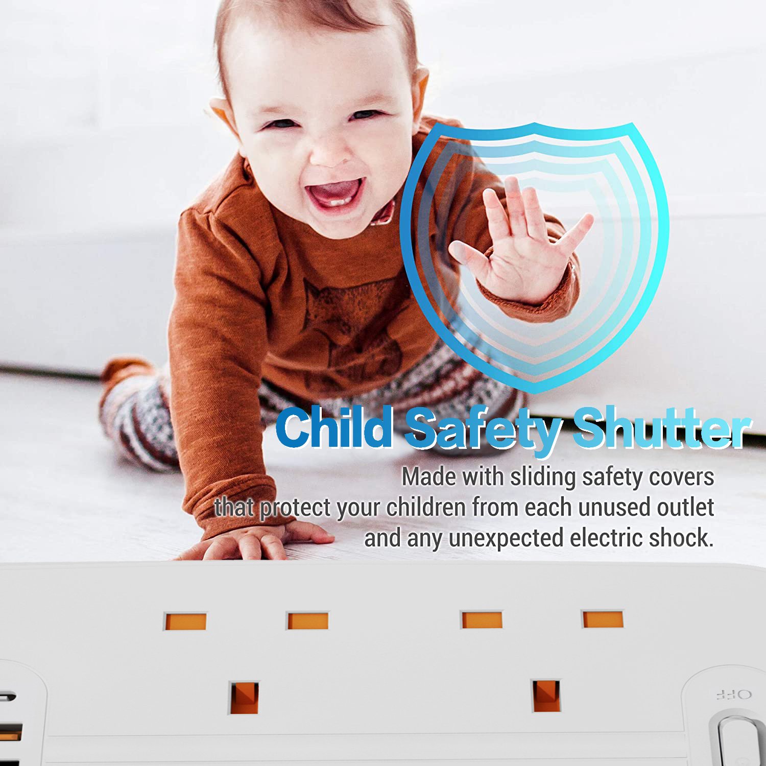 4 Gang UK Standard Plug Socket 2M Extension Cable 4 USB Ports Charging Station Overload Protection Extension Lead With Switch