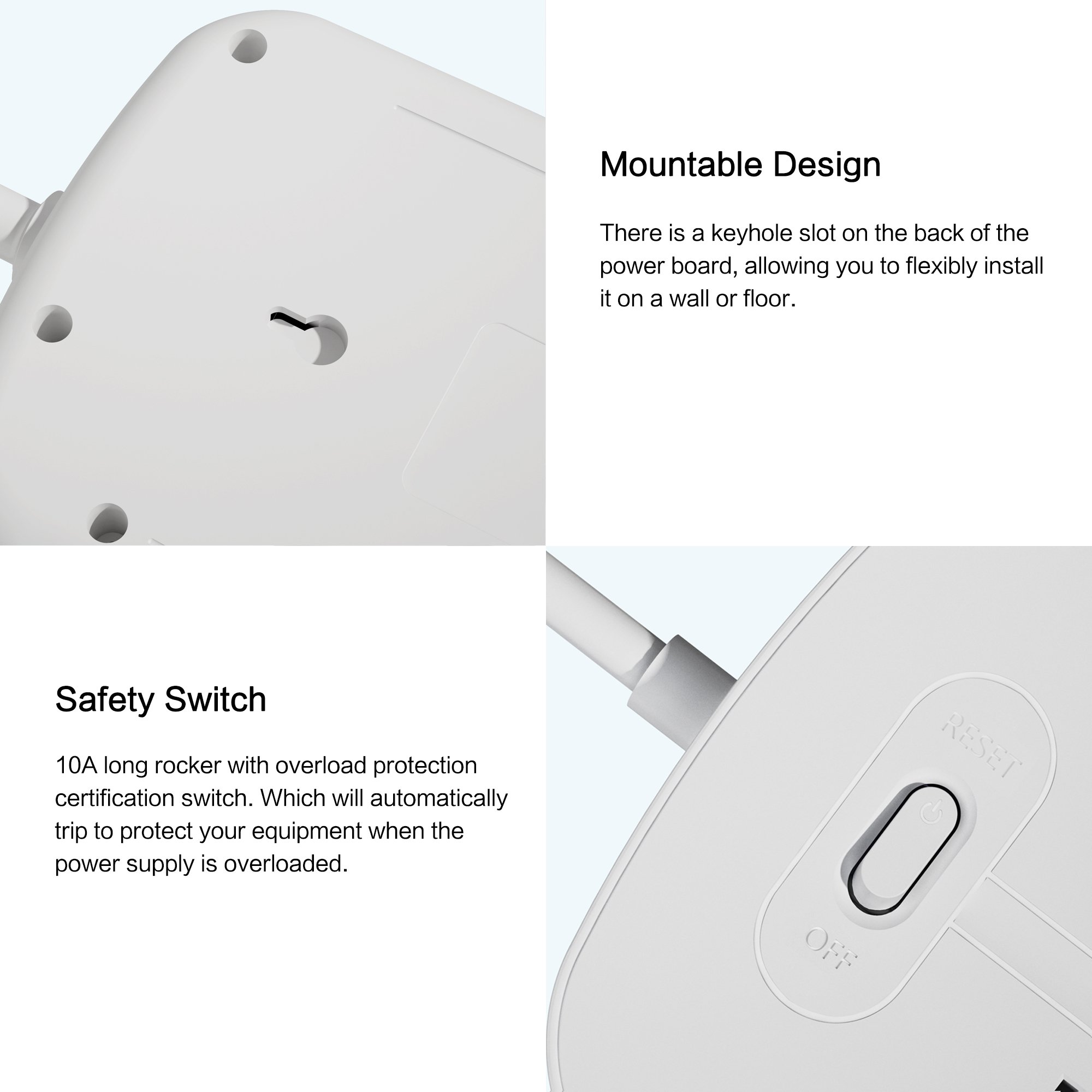 4 Gang UK Standard Plug Socket 2M Extension Cable 4 USB Ports Charging Station Overload Protection Extension Lead With Switch