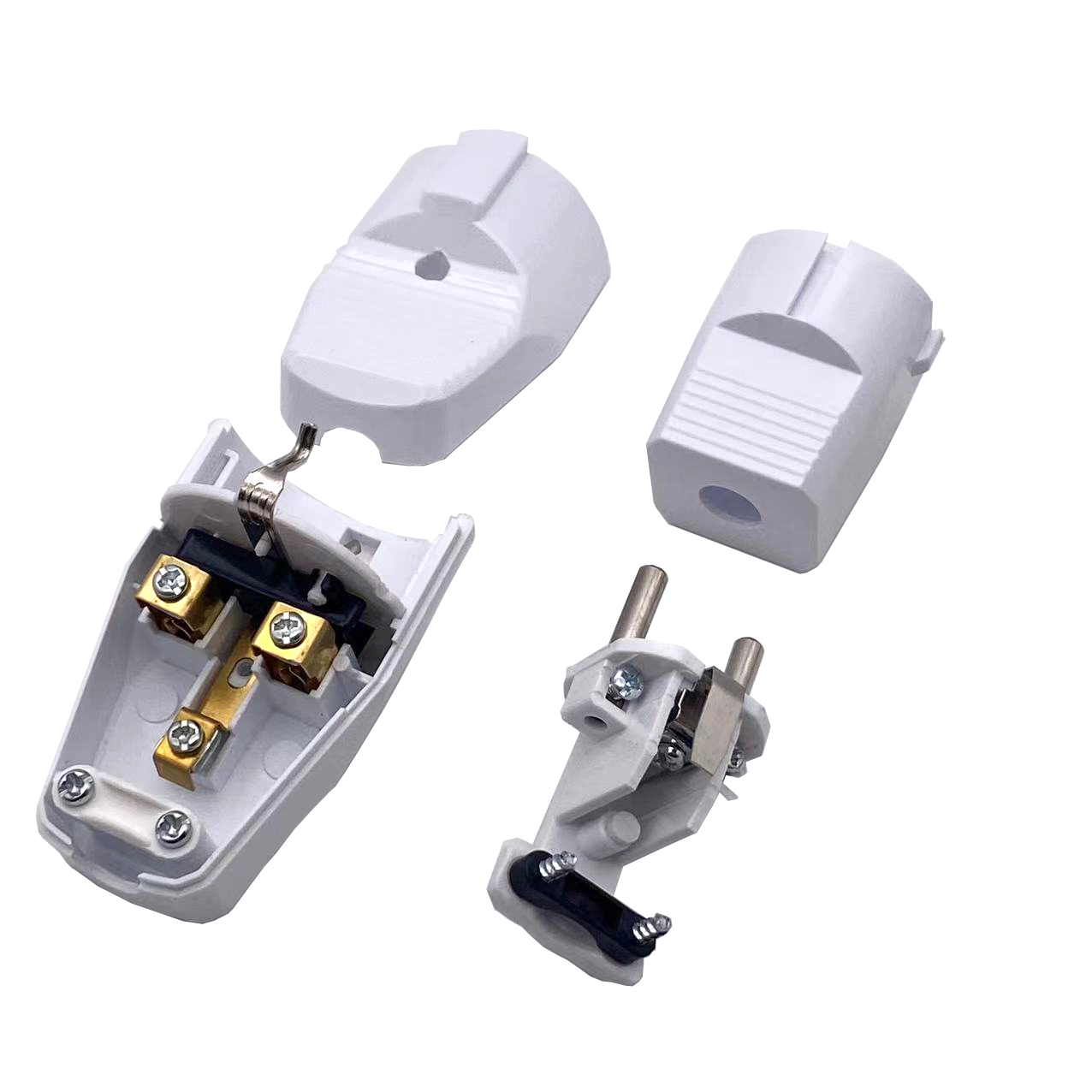 High Quality Low Price Electricity Plugs European Socket 2P+T Earthed Socket with Grounding 16A Plastic Electrical Plug 220V