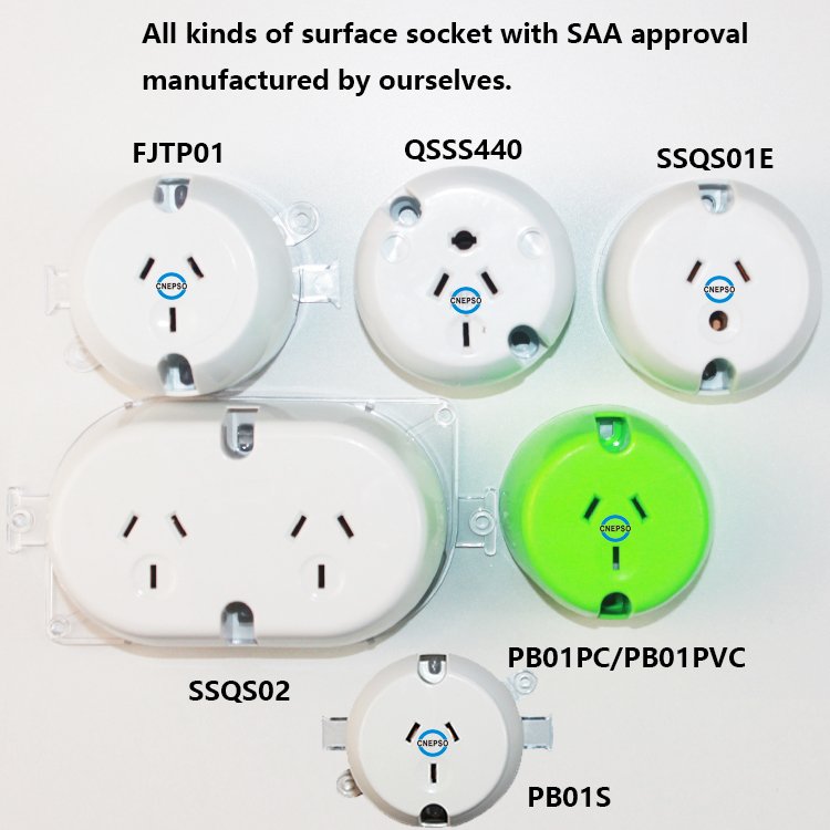 Australia plug base 250V 10A single surface socket surface mounted plug sockets