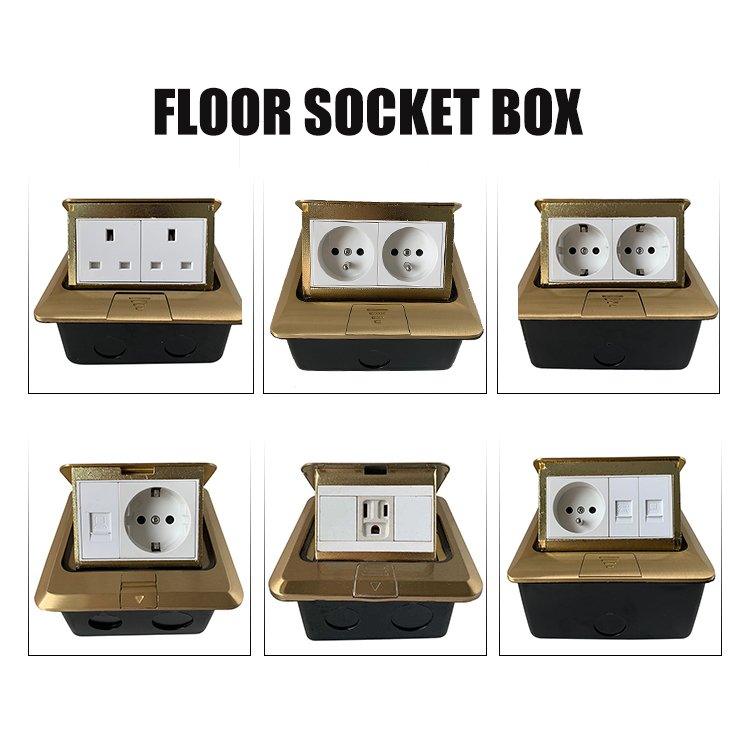 VNX Water Proof UK Standard Motorized Pop up Socket Full Copper Electrical Floor Deskctop 2Gang13A Socket