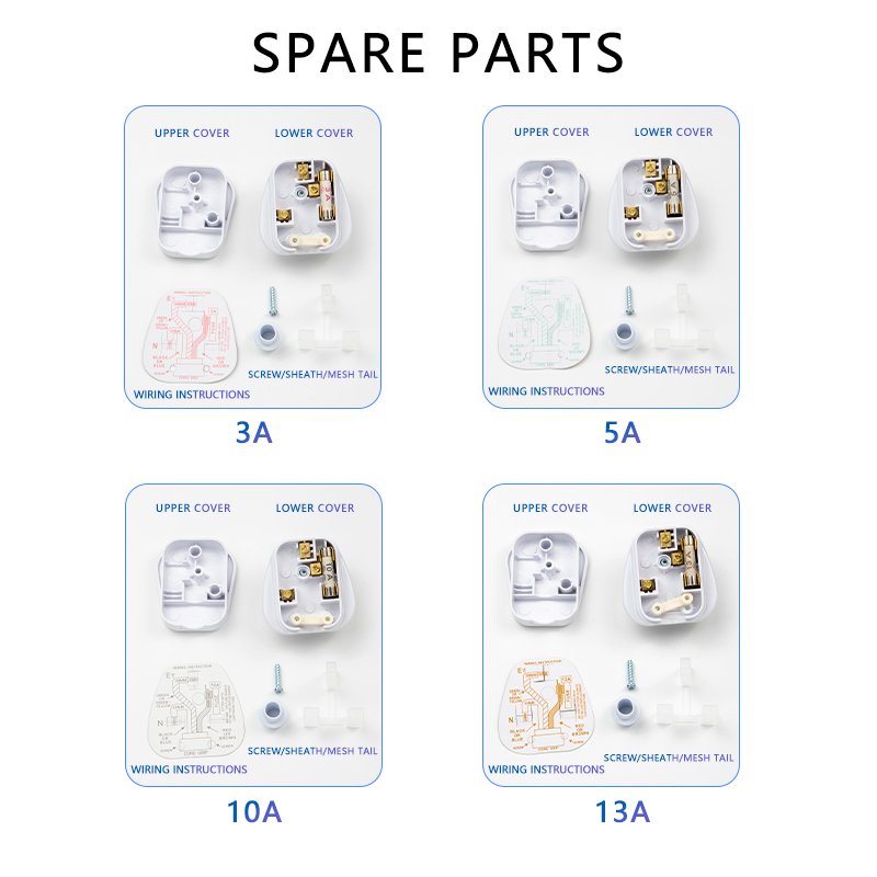 British UK England G Type Electrical Power Cord Cable Extension Lead Assembly Copper BS 3 PIN Plug Top