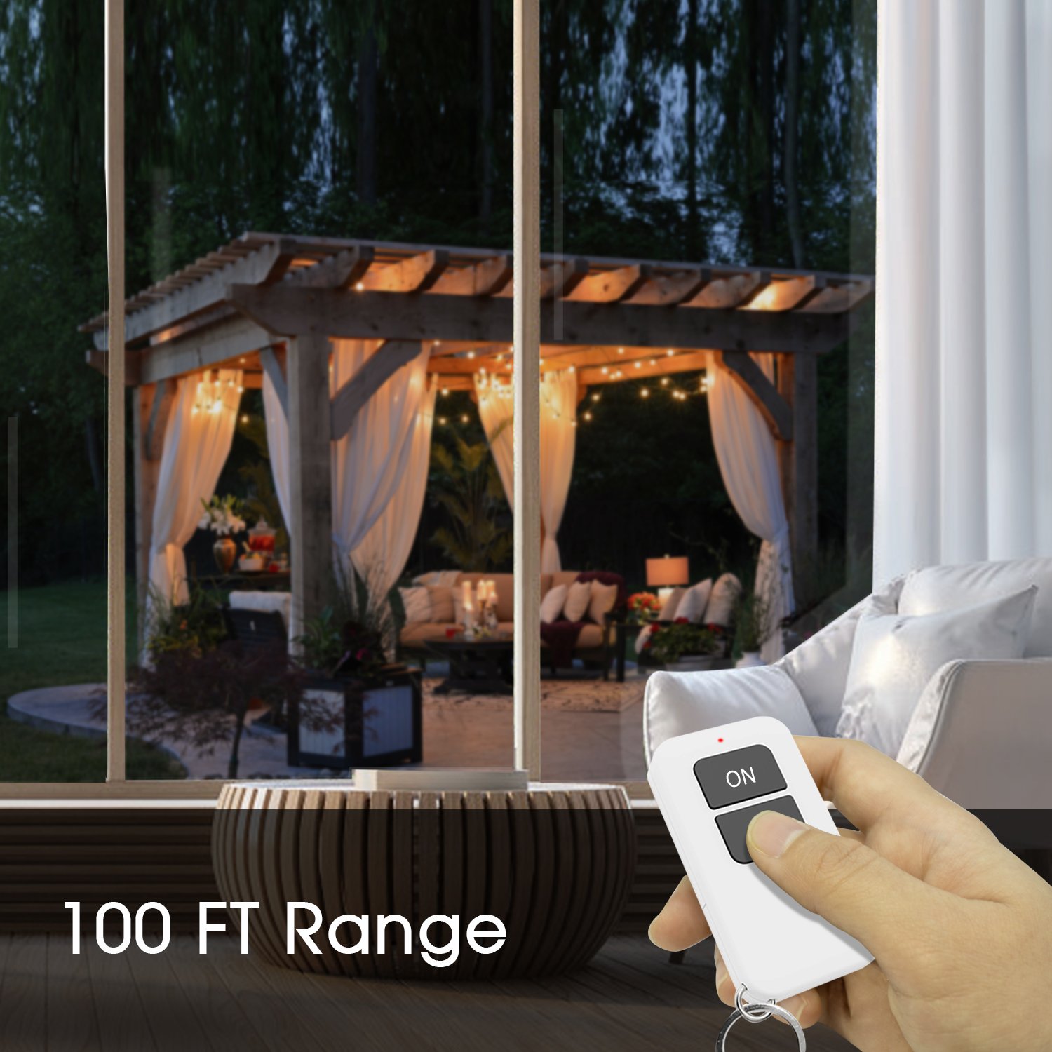 Factory Price 433Mhz Wireless Outdoor Plug IP65 Waterproof Remote Control 100 FT Range Remote On Off Wireless Socket Outlet