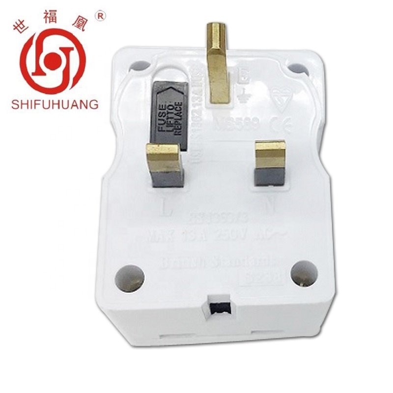 3 Way Mains Socket Adaptor Multi Plug Fused Adapter UK Three Way 13A New type