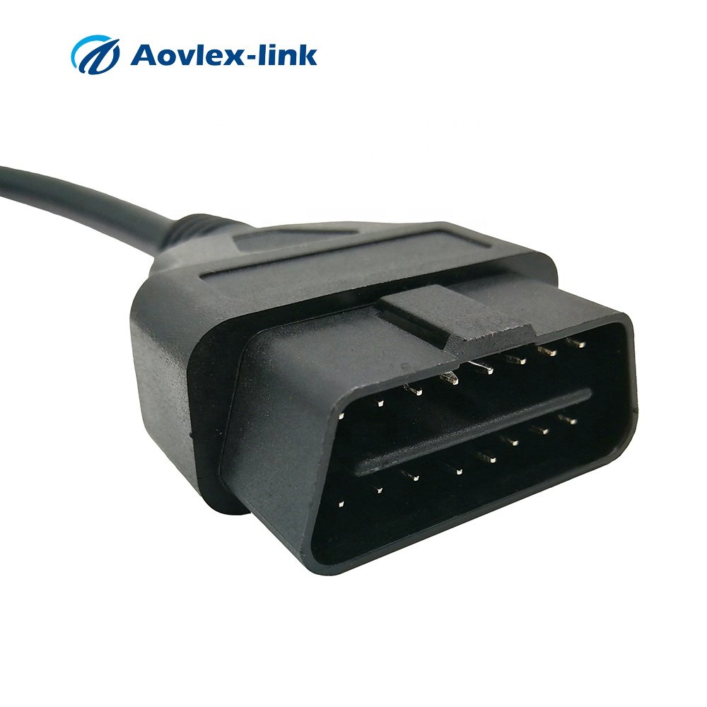 16 Pin J1962 OBD2 OBD-II Male Connector to Open Plug Wire OBD Diagnostic Extension pigtail Cable