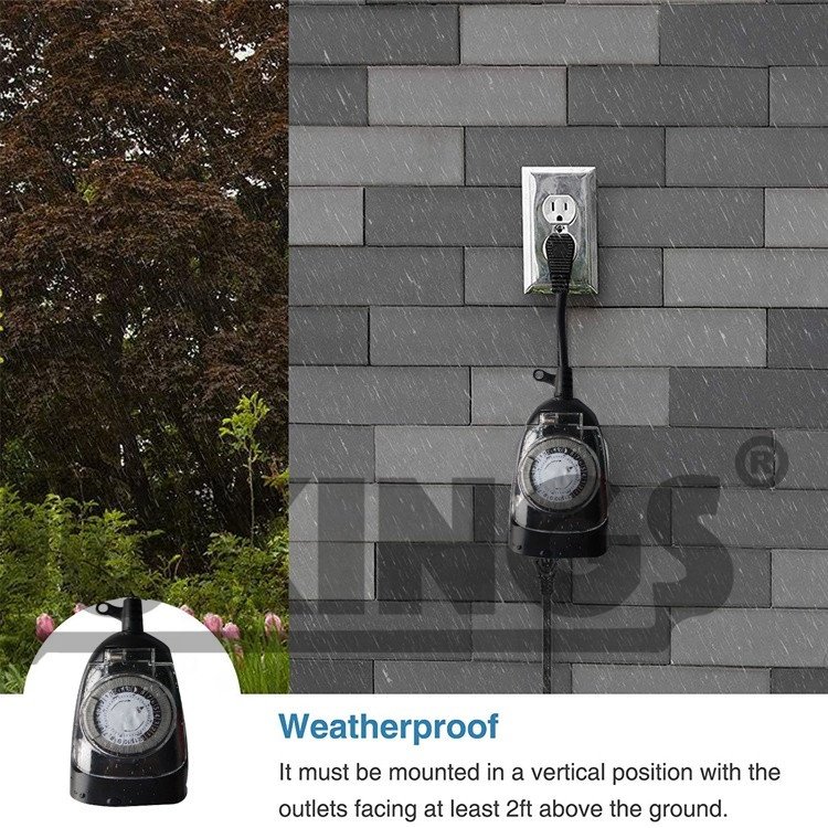 24 Hour Heavy Duty Plug in timer mechanical Outdoor electrical Timer socket