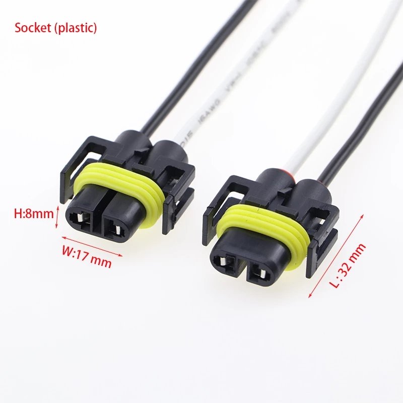 H8 H11 Headlight Fog Light Connector Socket Plug Male Female With Cable Ceramics For Car Bulb Adapter Wiring Harness Accessories