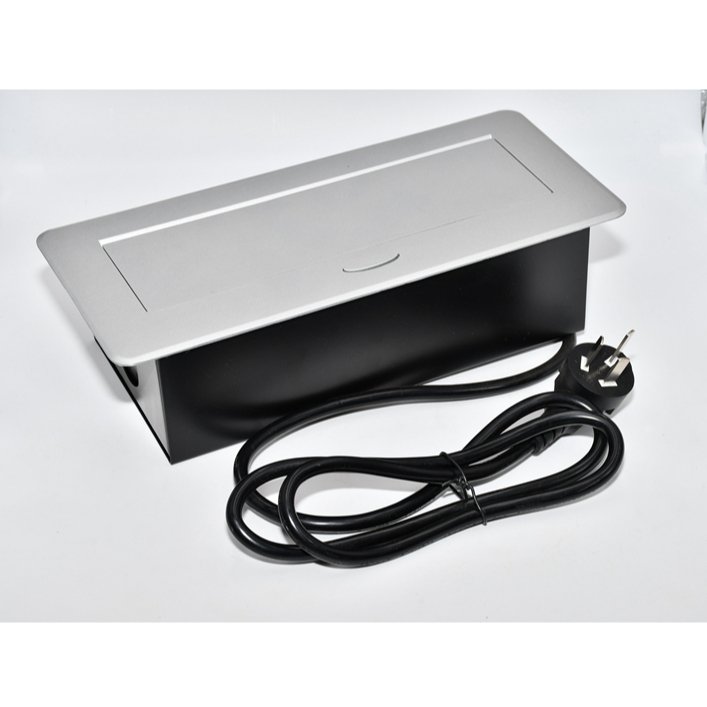3 US Plug Power Socket With 2 Usb Charging Port Desk Outlet Socket Box For Office Table Desktop Pop Up Power Socket