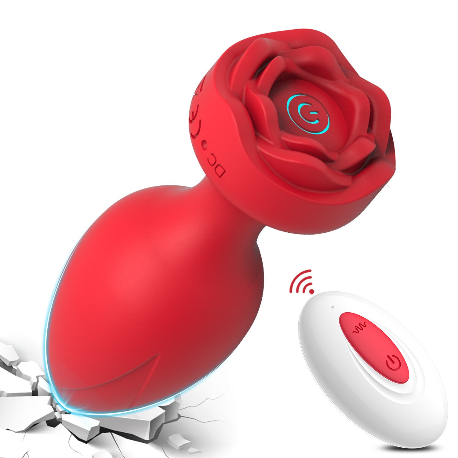 Fast Delivery Safe Silicone 10 Vibrations Modes Rose Toy Remote Control Anal Toys For Women Men