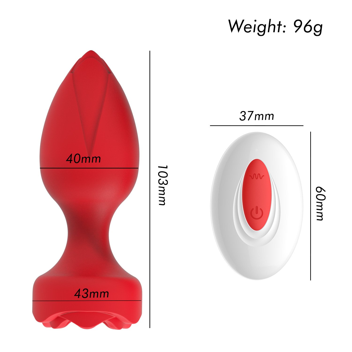 Fast Delivery Safe Silicone 10 Vibrations Modes Rose Toy Remote Control Anal Toys For Women Men