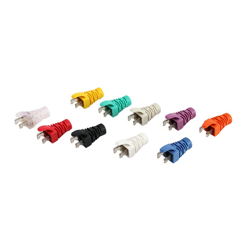 Rubber Dust Cover RJ45 Plug Protector PVC Cat5 Cat5e Cat6 cat6a Connector Boot adjustable cuttable