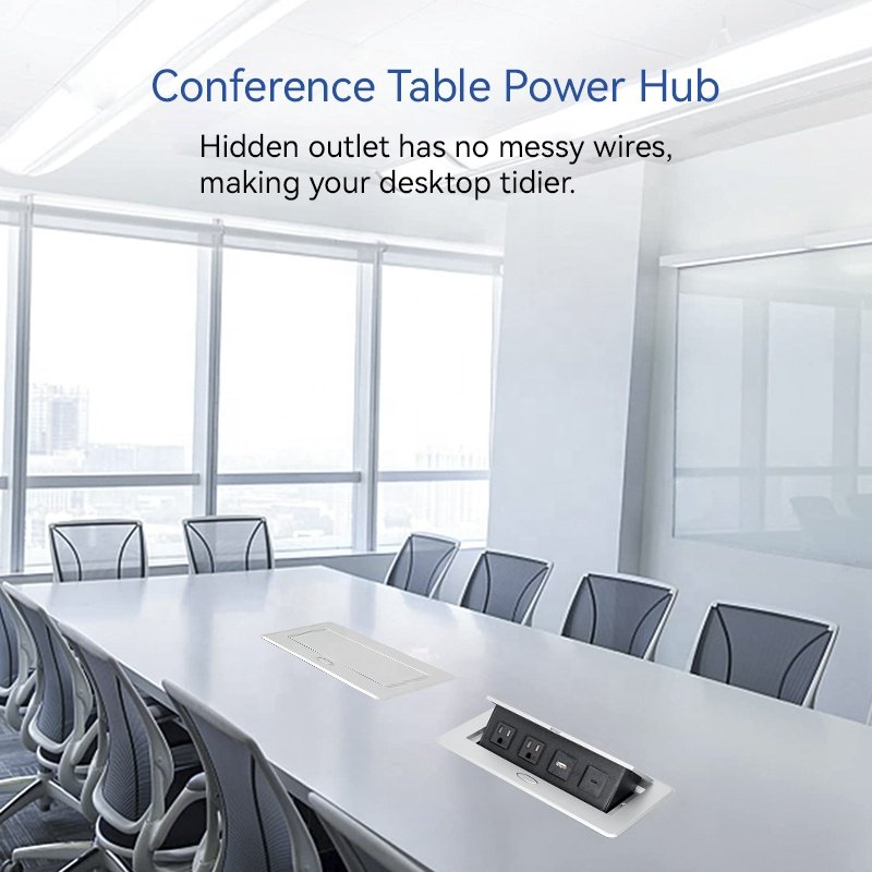 Table Top Power Socket US multifunctional desktop pop up socket 1 USA Plugs 1 USB A+C for office furniture