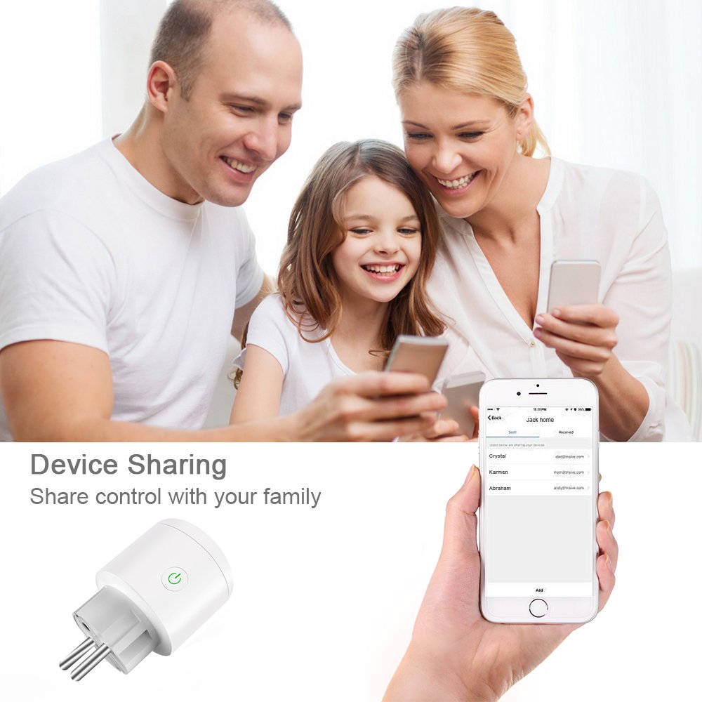 Glomarket Smart Tuya Wifi Plug EU Standard App Remote Control Wifi Socket Smart Power Plug With Google&Alexa
