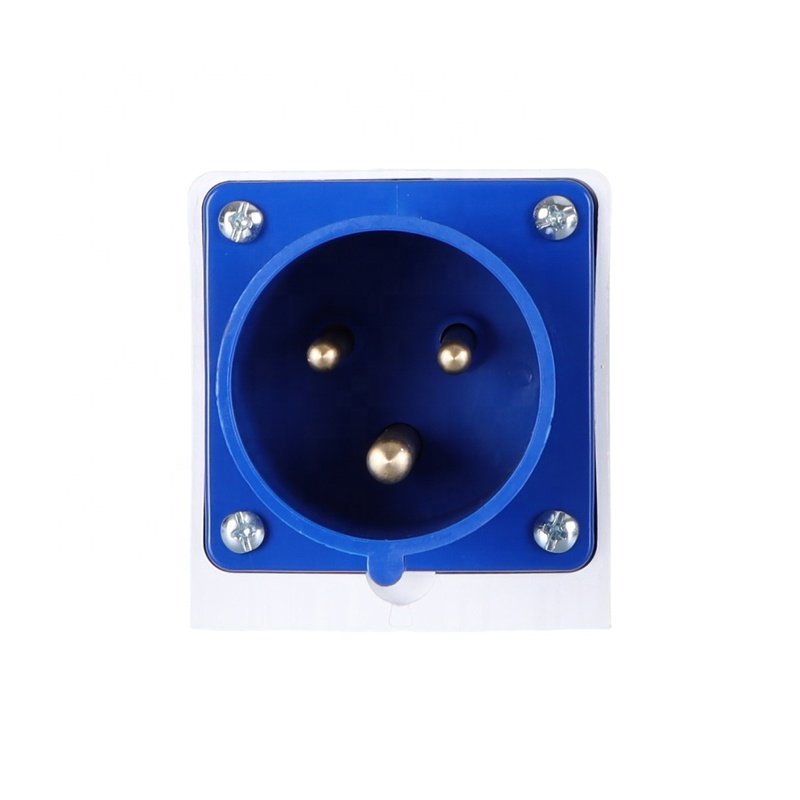 ZNG-523 Appliance Inlet 2P+E IP44 32A 3 Pin Industrial Plug Surface Mount