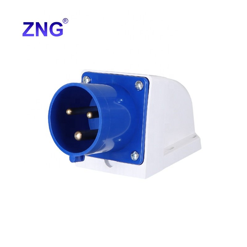 ZNG-523 Appliance Inlet 2P+E IP44 32A 3 Pin Industrial Plug Surface Mount