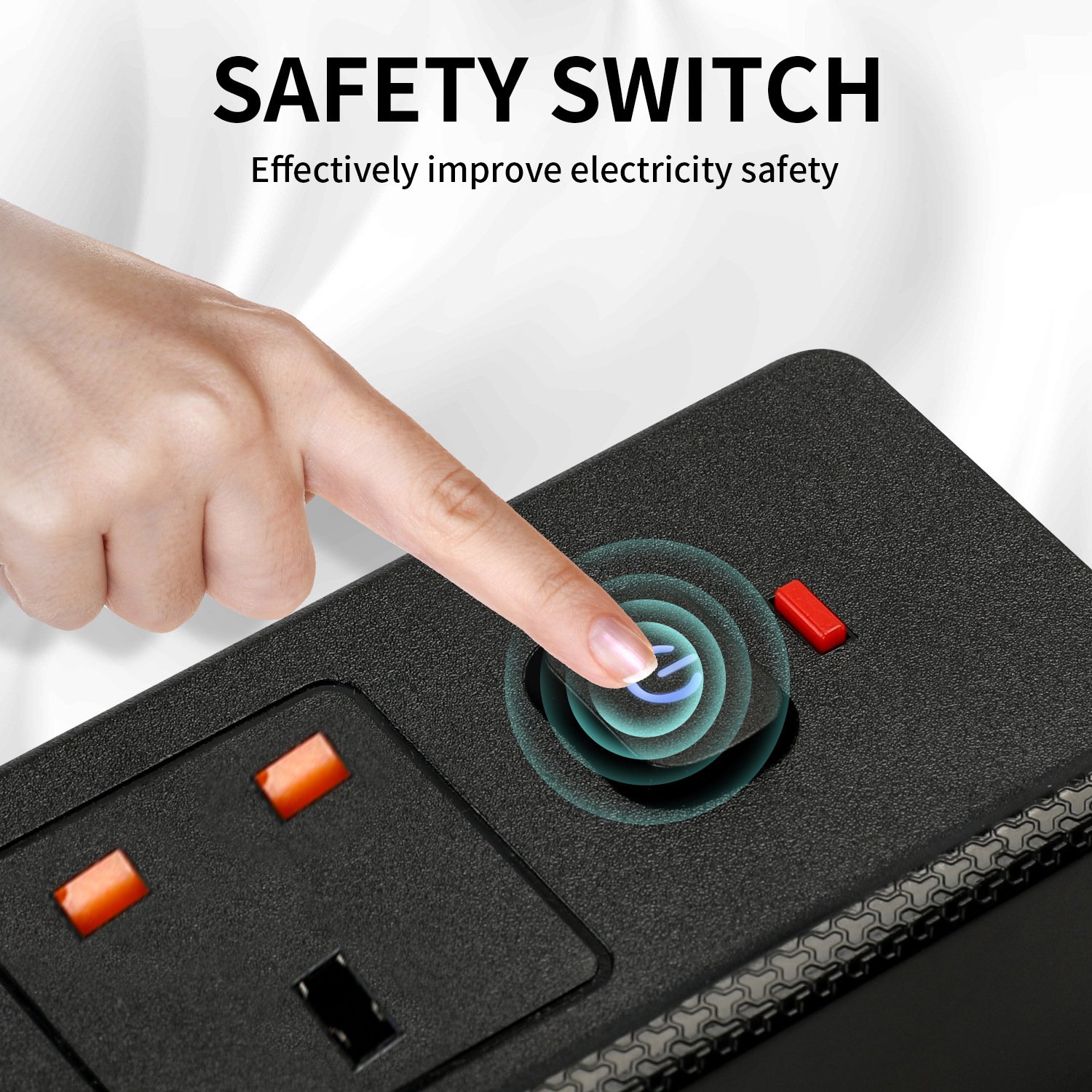 4 Way UK Standard Electrical Extension Socket 4 Outlets Waterproof Multi-Function Power Socket 10A 250V 3000WRated Customizable