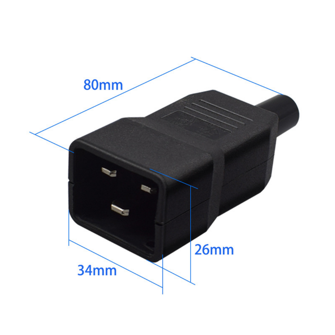 Removable 16A Male Self-wiring Plug IEC320 C20/C19 Plug/Socket