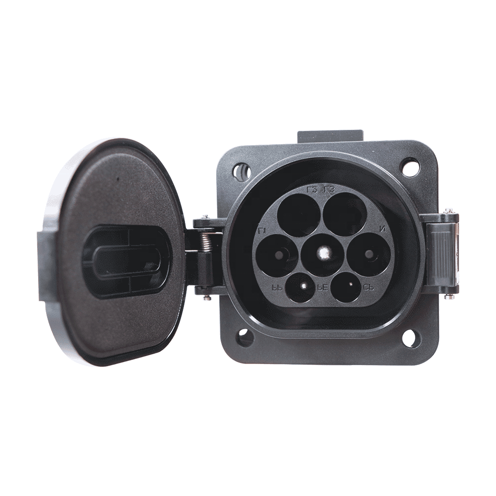 iec 62196-2 type 2 type 1 female socket plug charge inlet home commercial ev charger 7 pin connector socket