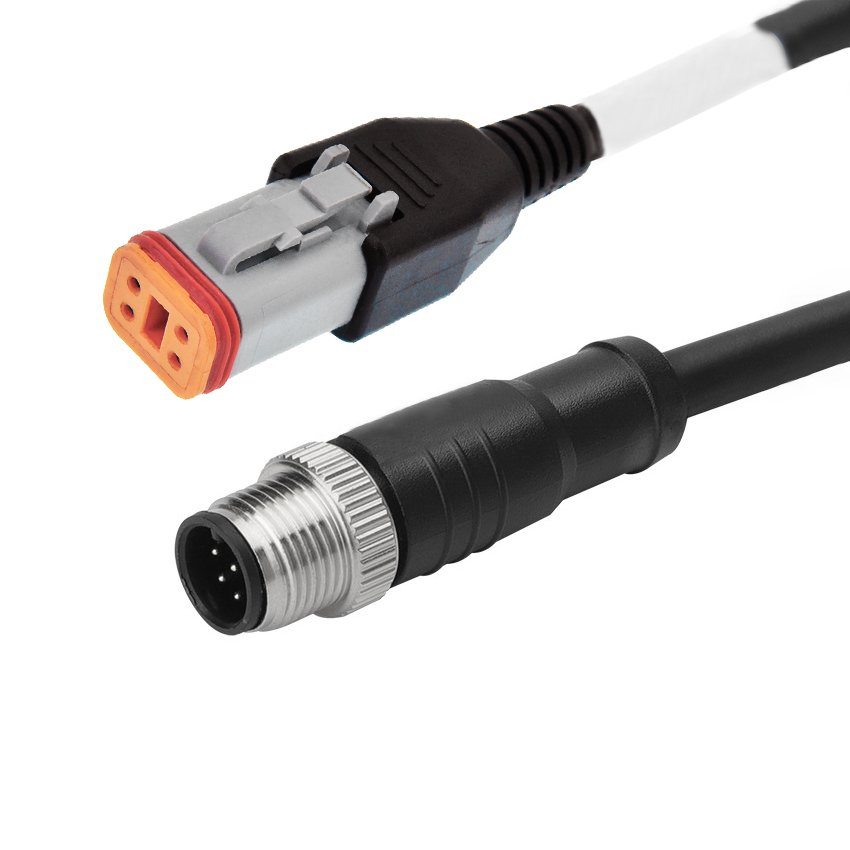 Custom Grey Black Automotive Deutsch DT Series Plug Waterproof Connector Pig Tail Pigtail Cable Wire Harness