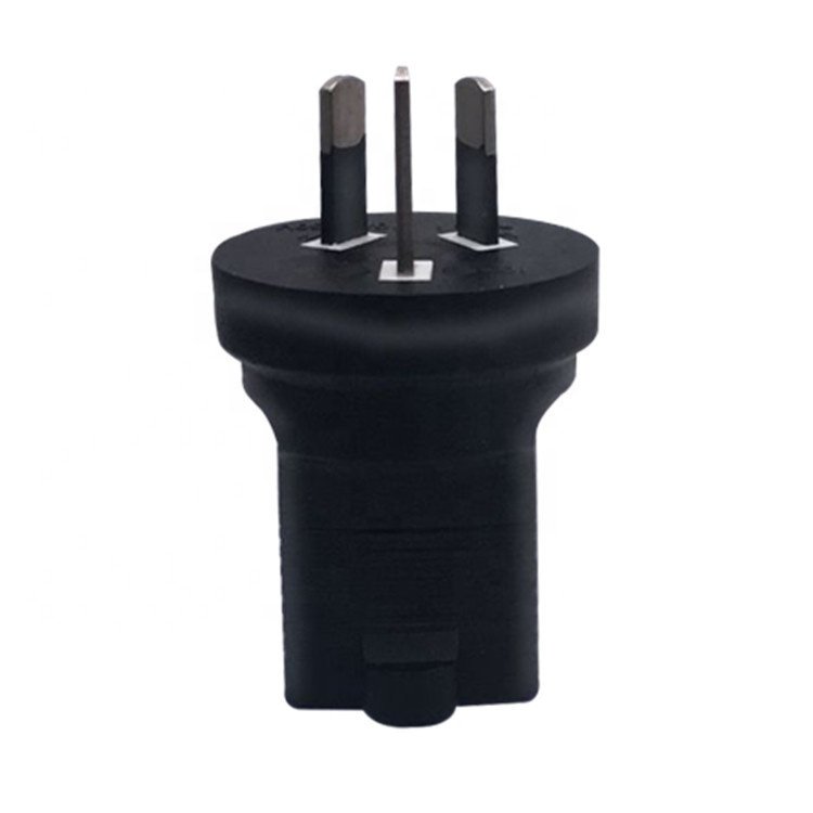 Black PDU UPS 10A Argentina Australia China New Zealand Power Plug to US Nema 5-15R AC Socket Adapter Type I Connector